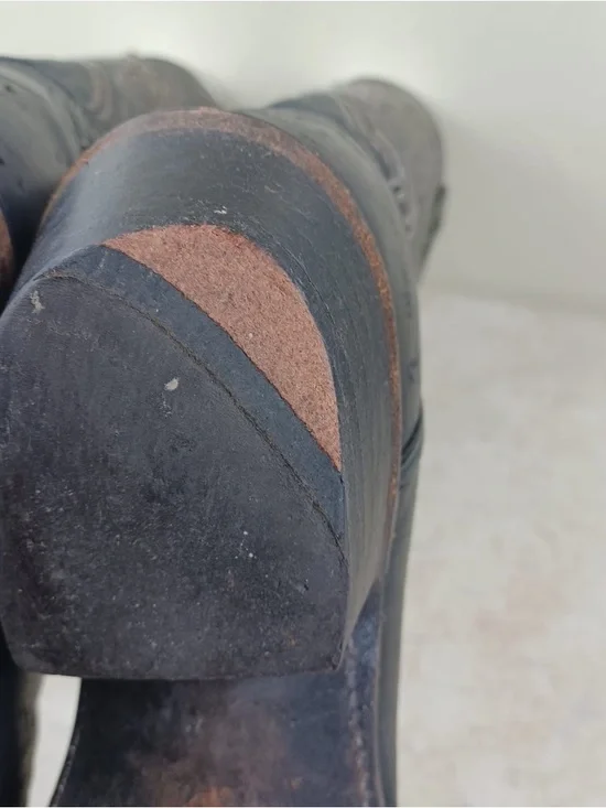 Vintage Dan Post Ostrich Leather Black Cowboy Boots, Size Men's 8.1/2 Pull-On - Picture 8 of 16